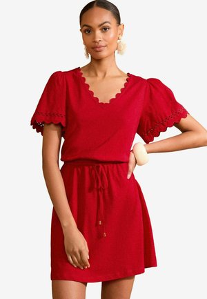 Love & Roses REGULAR FIT - SCALLOP V-NECK  - Žerzejové šaty - red