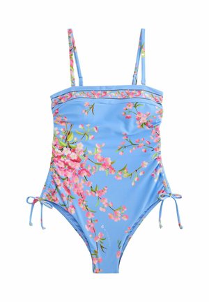 REGULAR FIT - BANDEAU FLORAL  WITH TUMMY CONTROL   - Badedragt - blue floral
