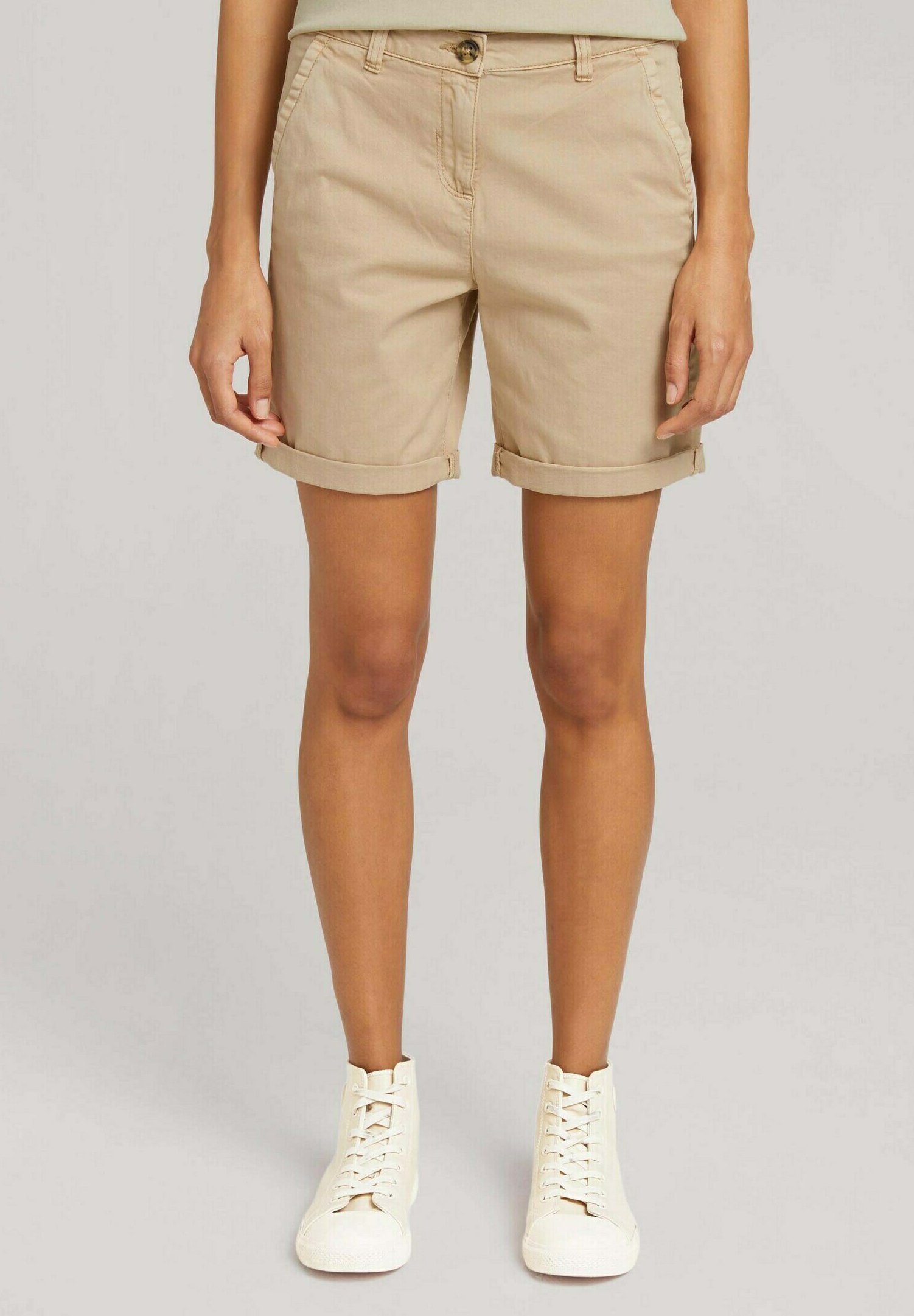 TOM TAILOR BERMUDA - Shorts - silver ecru/beige - Zalando.be