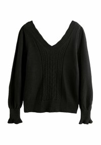 V-NECK - REGULAR FIT - Svetrík - black