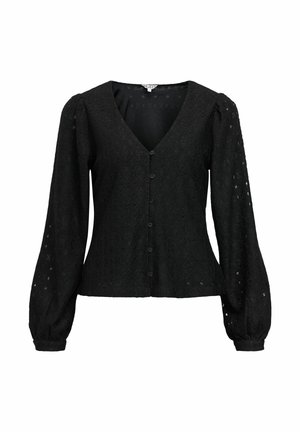 Object, BLOUSE V-NECK PUFF - Pusero - black