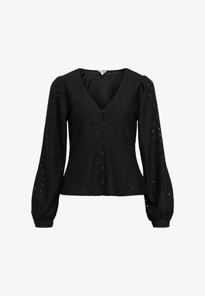 Object, BLOUSE V-NECK PUFF - Pusero - black
