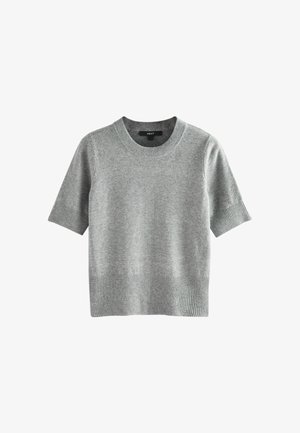 Next, REGULAR FIT - SUPER SOFT SHORT SLEEVE KNITTED TOP . - Tričko s potlačou - grey