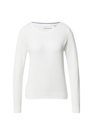 comma MIT ZOPFMUSTER - Pullover - weiß