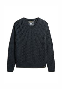 Superdry & Co V NECK CABLE - Jersey de punto - eclipse navy