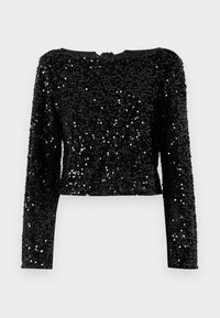 SARA BOW SEQUINS - Camicetta - black