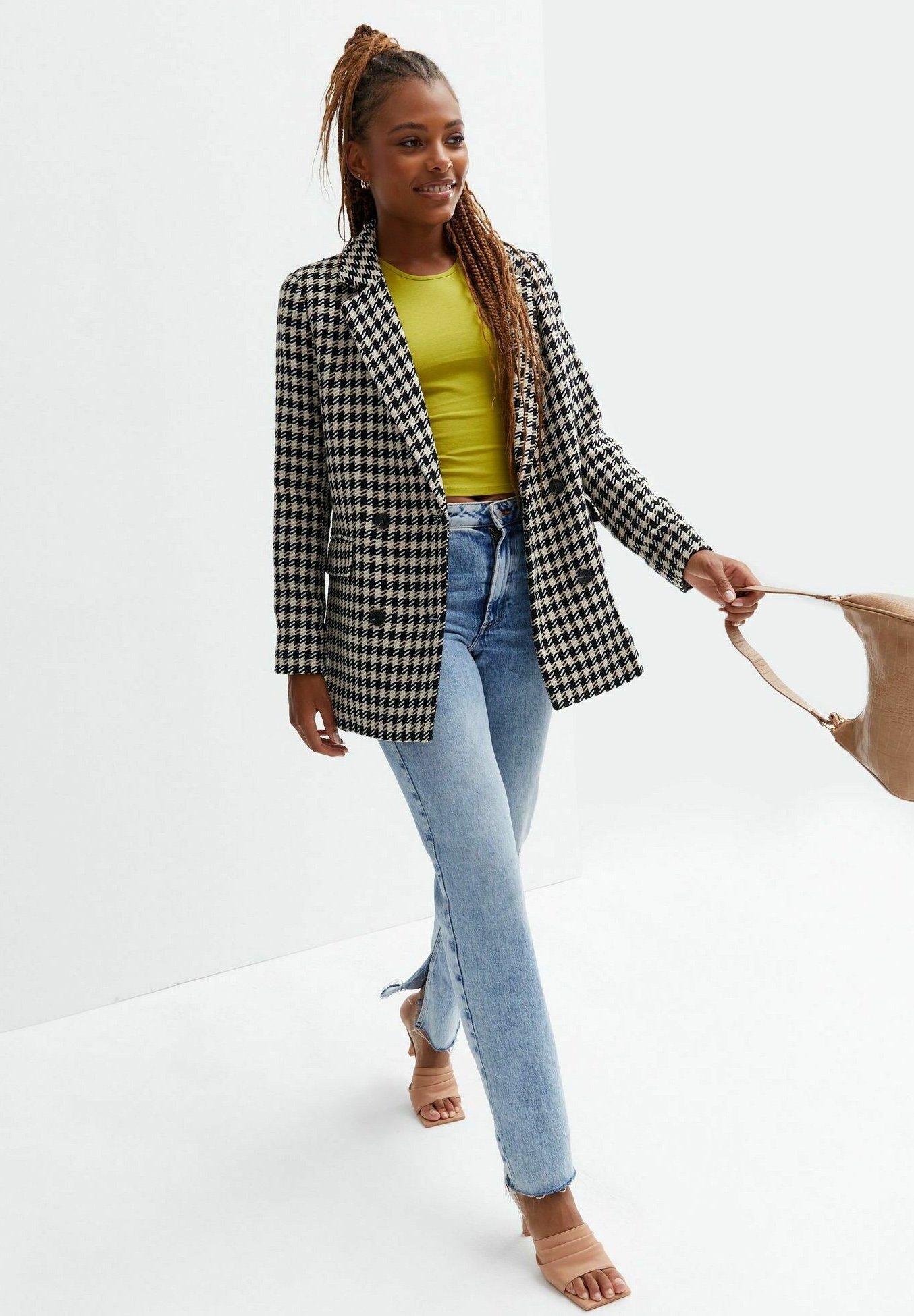 New Look CHECK DOUBLE BREASTED - Halflange jas - brown pattern/bruin -  Zalando.nl