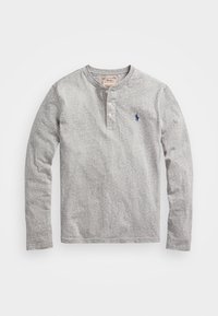 SLUB JERSEY HENLEY SHIRT - Μπλούζα με μακριά μανίκια - dark vintage heather