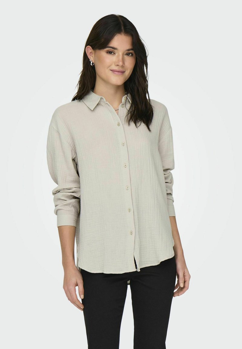 JDY LANGARM JDYTHEIS - Button-down blouse - silver lining
