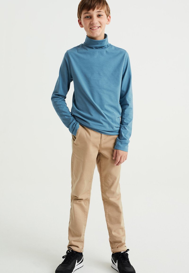 WE Fashion MET COL - Tops ar garām piedurknēm - blue