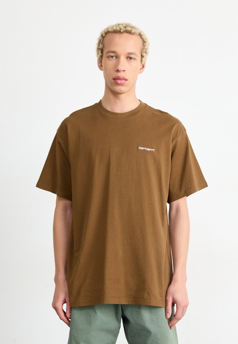 Carhartt WIP SCRIPT EMBROIDERY - T-shirts basic - lumber/white