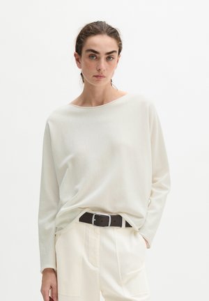 Marc O'Polo, PULLOVER, LONGSLEEVE, BOAT-NECK - Strickpullover - white cotton