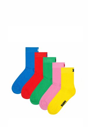 UNISEX 5ER PACK - SOLID CREW - Socks - blau/rot/grün/rosa/gelb