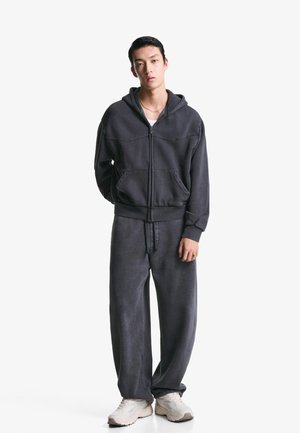 Bershka BALLOON - Pantalon de survêtement - mottled dark grey