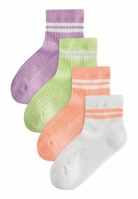 Next - CUSHIONED FOOTBED 4 PACK  REGULAR FIT - Socken - purple white and green Thumbnail-Bild 1