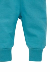Türkise Sweatpants aus einem weichen Baumwollmix, mit gerippten Bündchen und geradem Schnitt. Keine Taschen oder zusätzlichen Designelemente sichtbar.