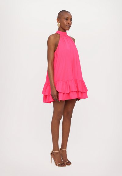 Alice + Olivia ERNA HALTER TIERED MINI DRESS - Kokteiļkleita/ballīšu kleita - pink