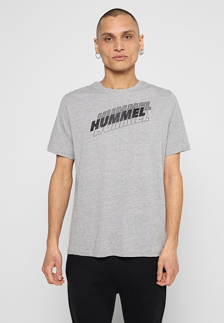 Hummel T-shirt print lichtgrijs
