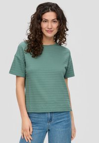 s.Oliver MIT MUSTERSTRUKTUR - T-shirt basic - helles petrol