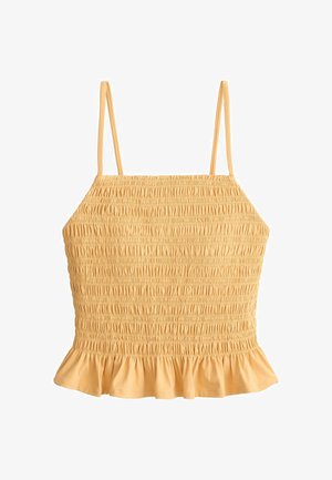 OYSHO, COMFORTLUX SMOCK TANK TOP - Débardeur - burnt yellow