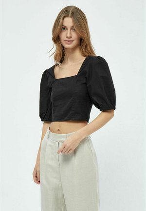 MISHELBA CROPPED LINEN BLOUSE 4 - Camicetta - black