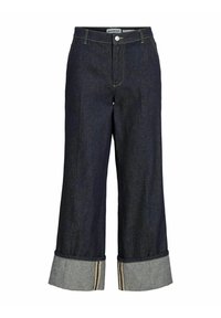 MID-WAIST - Wide Leg - dark medium blue denim