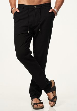 SOMMER GUMMIBUND - Trousers - black