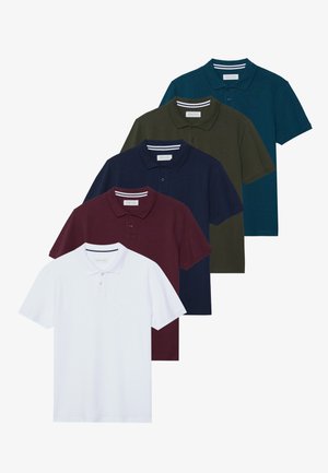 Pier One 5 PACK - Polo shirt - white/bordeaux/dark blue/khaki/blue