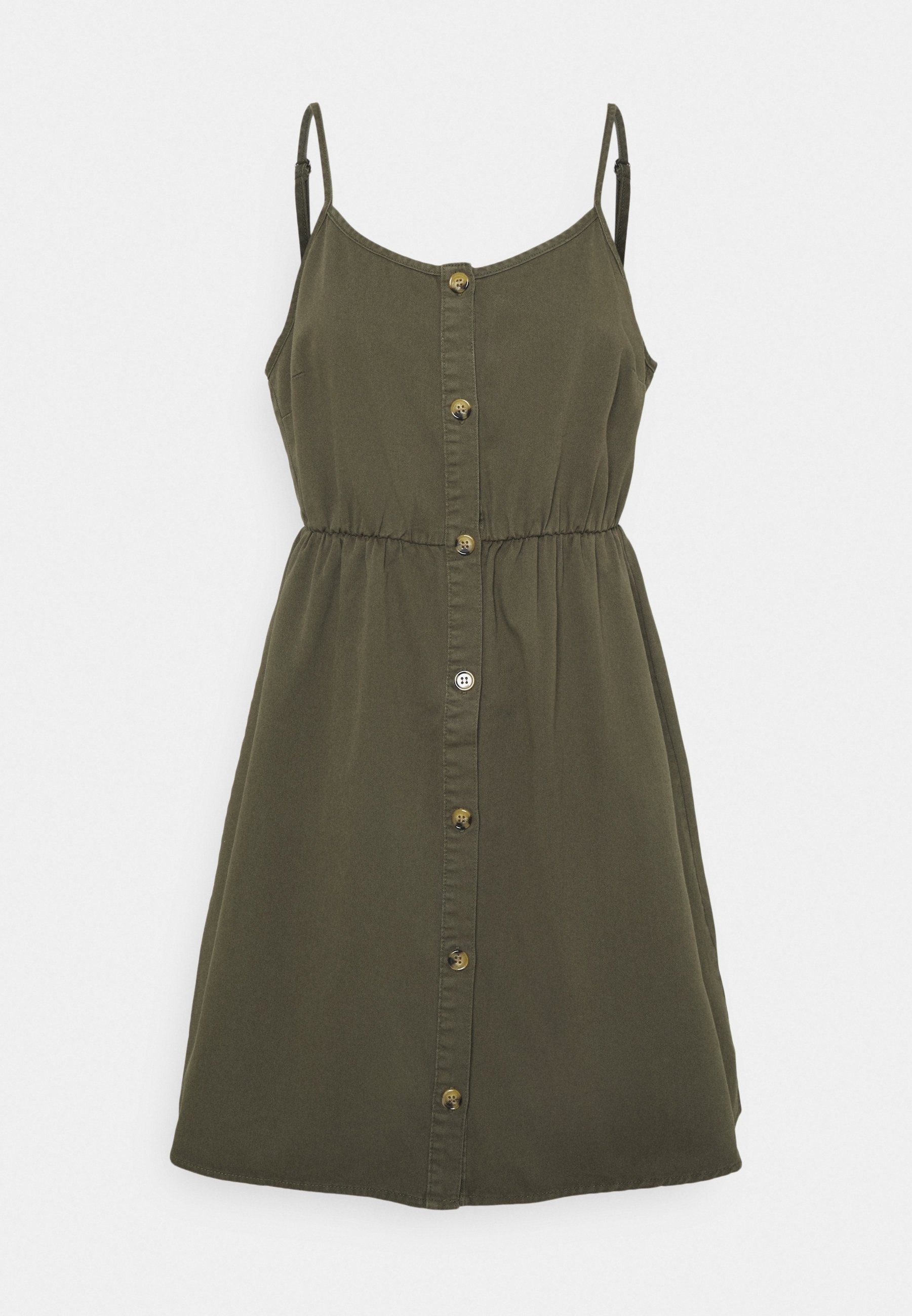 slim fit dress slacks Dark Green Cotton Denim Dress main image 0