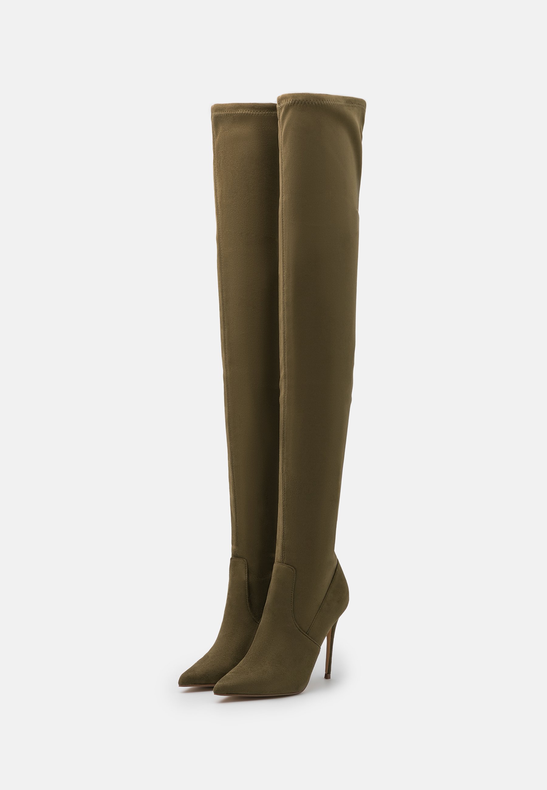 Steve Madden DOMINIQUE - Botas de tacón - olive/verde oliva jaspeado -  Zalando.es