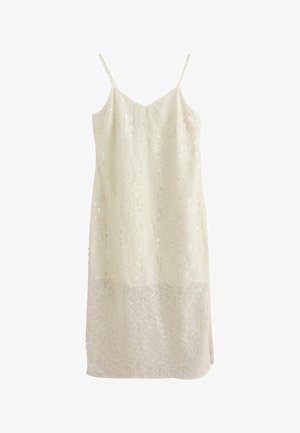Next, TALL FIT - SEQUIN MIDI SLIP DRESS - Kokteilikleit/peokleit - cream