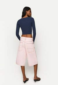 Bershka V-NECK - SWEATER  - Jumper - dark blue