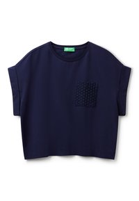 T-shirt Benetton Bleu Taille XS - Imprimé Discret, état Très Bon