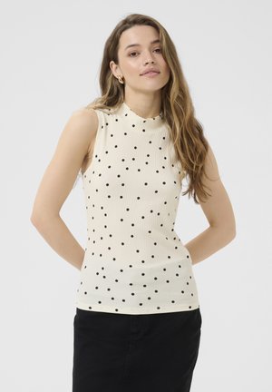 KAKATRINE PRINTED - Top - cloud cream w. black dots