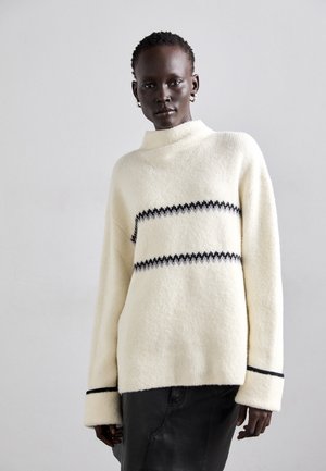 ANNE FAIRISLE  - Neule - white/black/coal