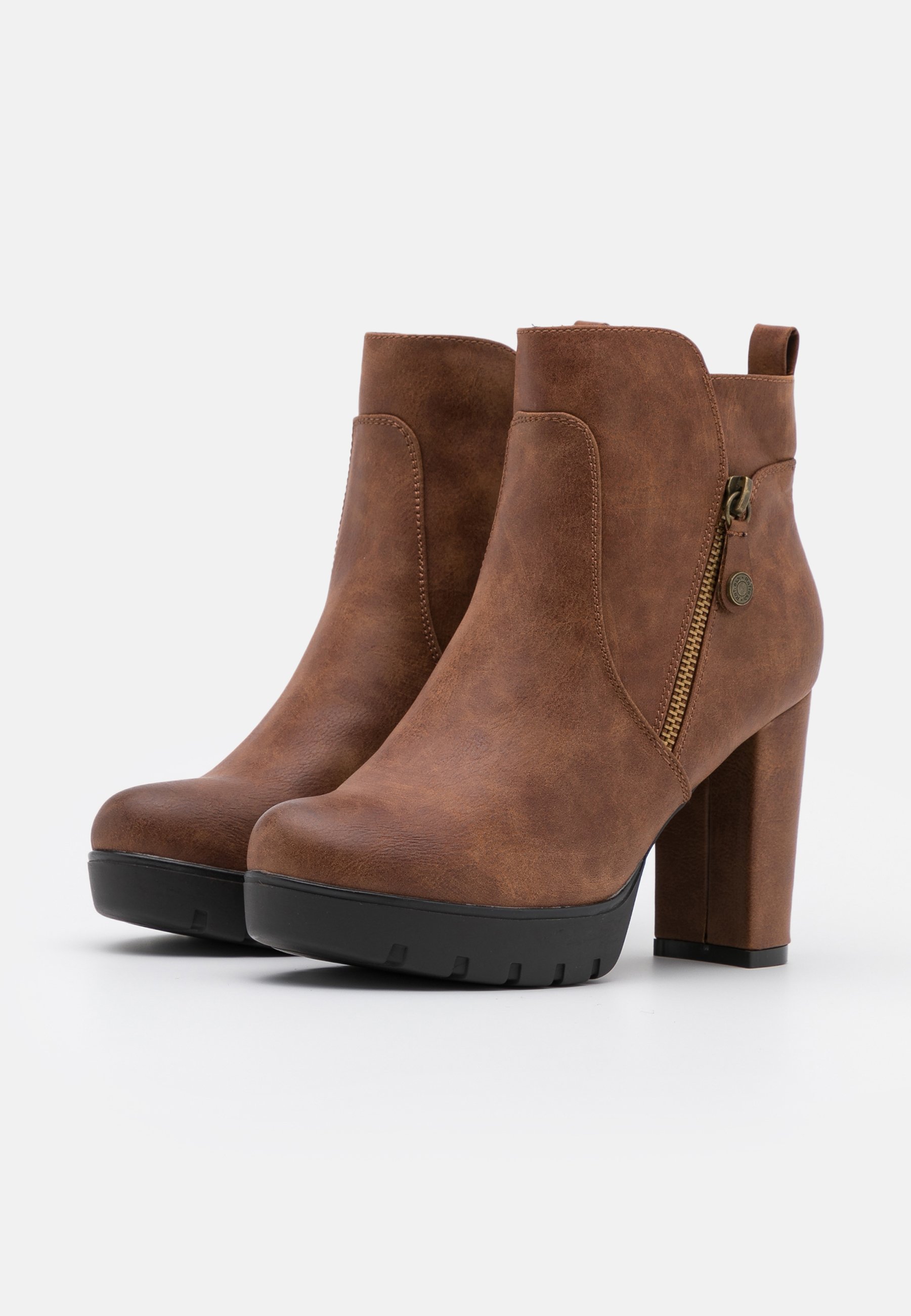 Refresh Enkellaarsjes met hoge hak - camel/Cognac - Zalando.nl