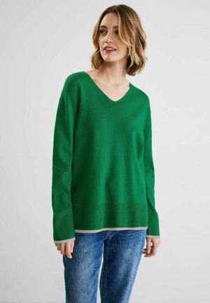 Street One MIT V AUSSCHNITT - Strickpullover - grün