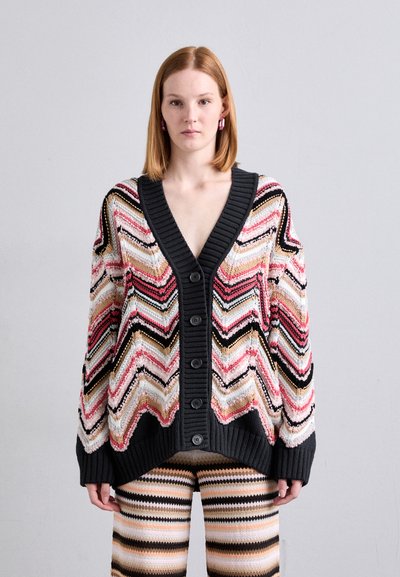 Missoni MAXI-CARDIGAN - Kardigan - multicolor/rose/beige/black/grey
