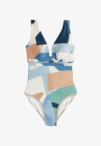 Selected, blue cream abstract