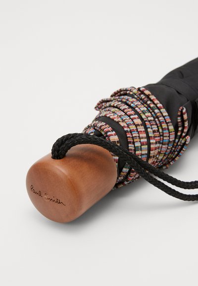 Paul Smith MULTISTRIPE TRIM TELESCOPIC UMBRELLA UNISEX - Guarda-chuva - black