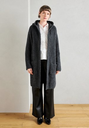 WRAP LONGSLEEVE HOOD - Vesta na kopčanje - rocky grey melange