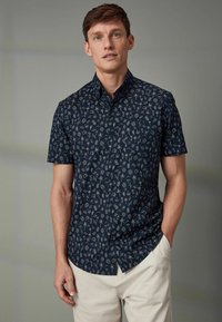 Next SHIRT - Ing - navy blue holiday print