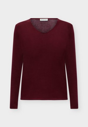 TOM TAILOR, SWEATER BASIC V-NECK - Jersey de punto - preppy plum
