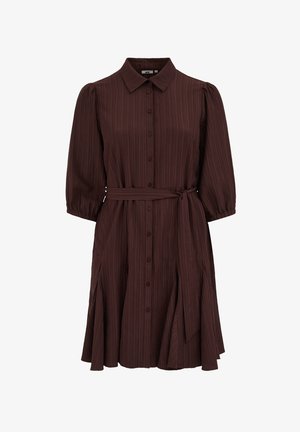 WE Fashion, CURVE - Robe chemise - dark brown