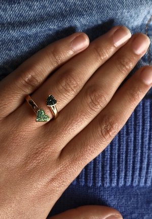 TWIN HEARTS - Ring - gold and green