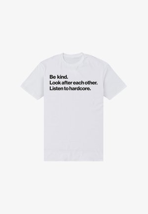 Henry Tiger, MUSIC LISTEN TO HARDCORE - Camiseta estampada - white