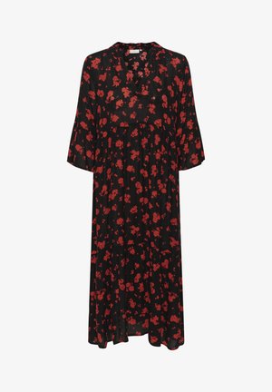 Kaffe, KAKARINA AMBER - Jurk - black red flower print