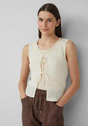 s.Oliver STRUKTURIERTE SLIM-FIT - Waistcoat - ecru
