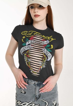 LOVE-RUNS-WILD - Print T-shirt - washed black