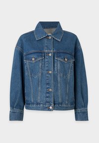 Oversized Distressed Denim Trucker Jacket - Jeansjacke - med tinted